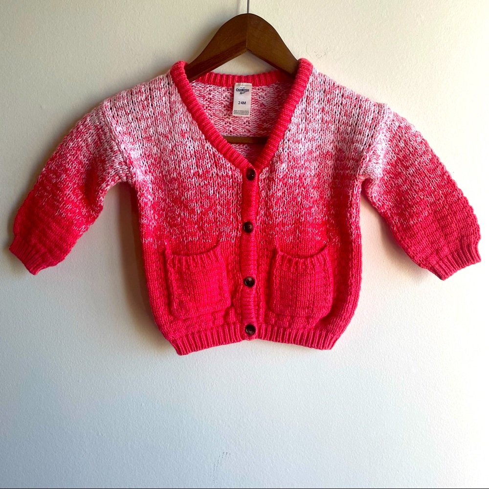 OshKosh Pink & White Knit Sweater 24 Months